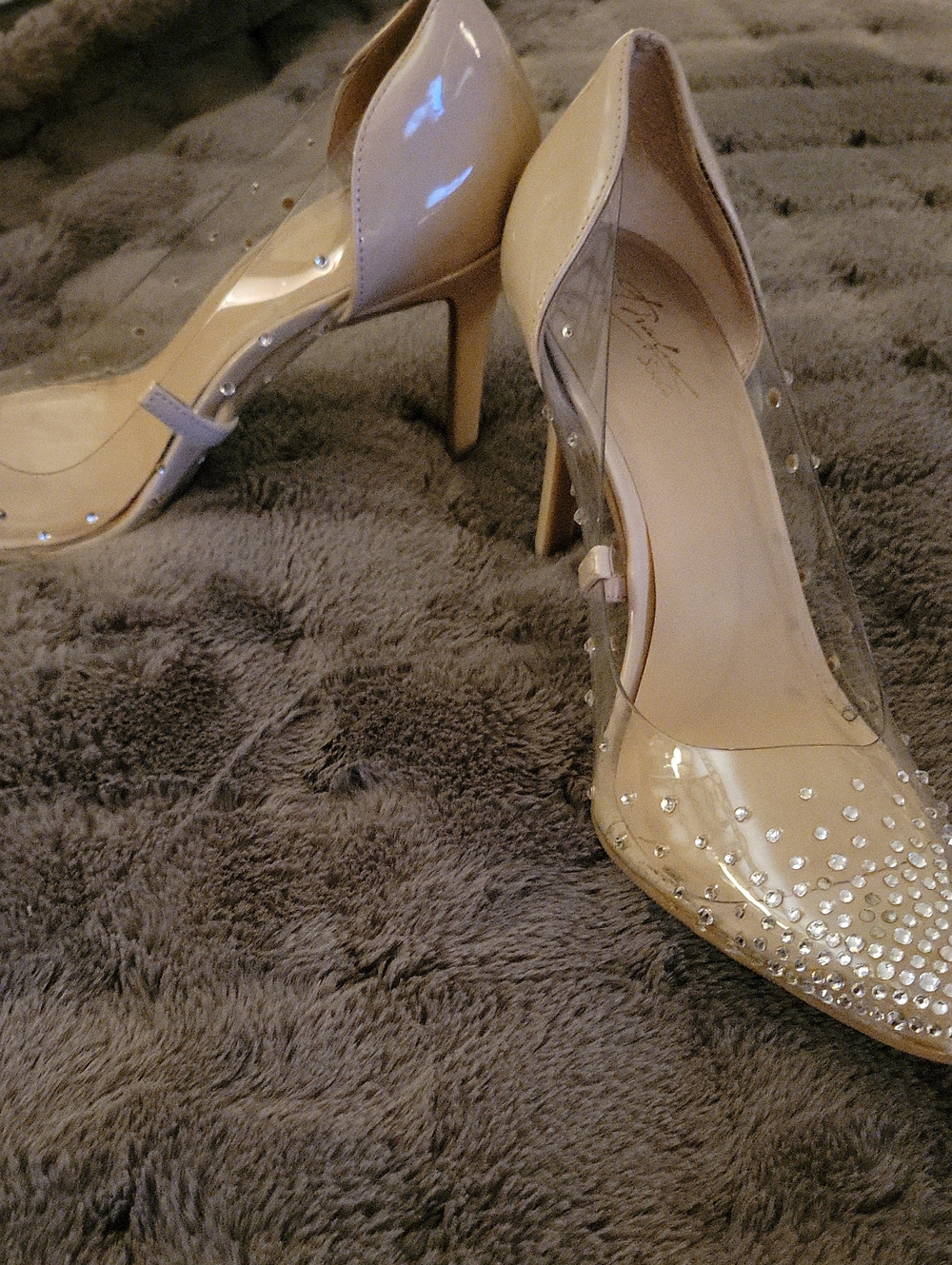 Fabulicious Rhinestone Pointed-Toe Heels in Cream - Picture 5 of 5